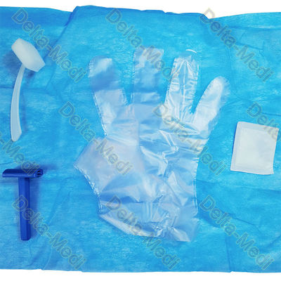 sterylny zestaw do przygotowania skóry z nożem, ręcznikiem, rękawiczkami, gazą, pędzelkiem do dezynfekcji